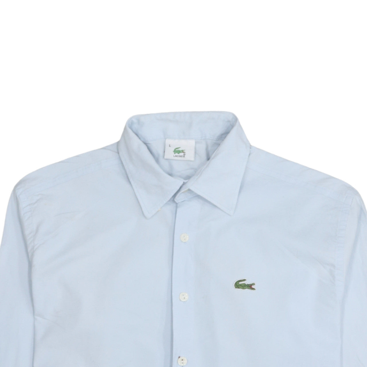 Lacoste Men’s Blue Long Sleeve Cotton Button-Up Shirt Size L