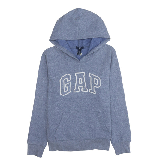 GAP Men's Blue Small Pullover Hoodie with Logo Fleece Sweatshirt