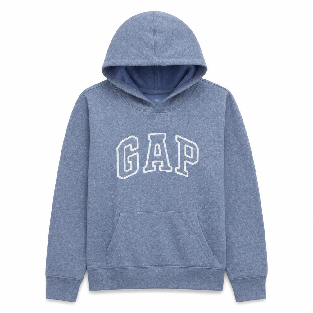 Gap Men's Blue Small Pullover Hoodie with Logo Fleece Sweatshirt