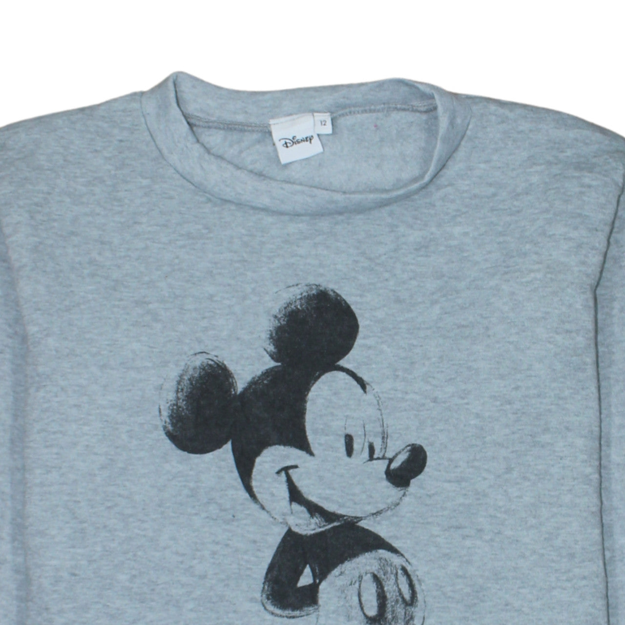 Disney Women Grey Size 12 Mickey Mouse Long Sleeve T-Shirt Dress