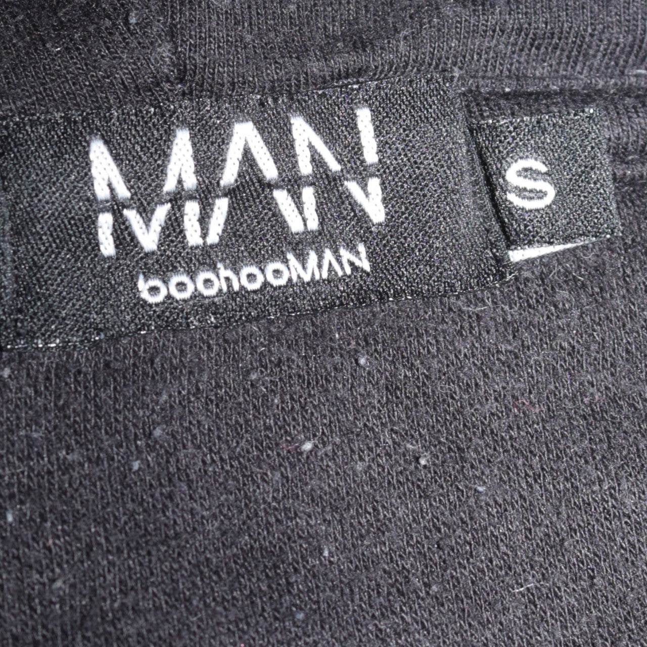 boohooMAN Men's Black Small Pullover Hoodie with Logo
