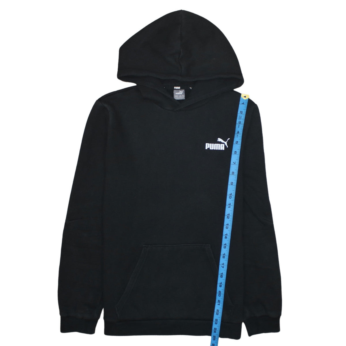 Puma Boys Black Pullover Hoodie 15-16 Years Logo Hooded Sweatshirt