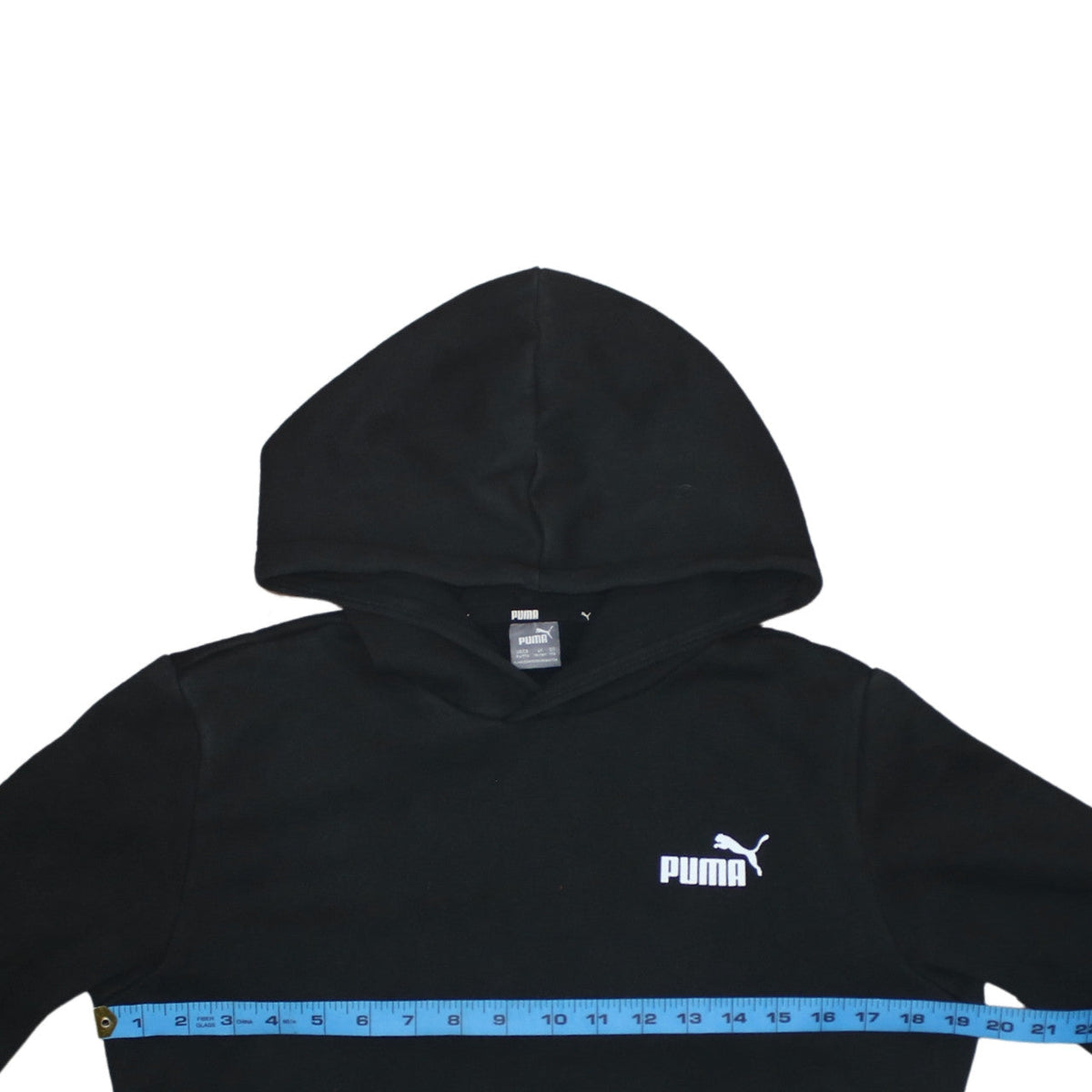 Puma Boys Black Pullover Hoodie 15-16 Years Logo Hooded Sweatshirt
