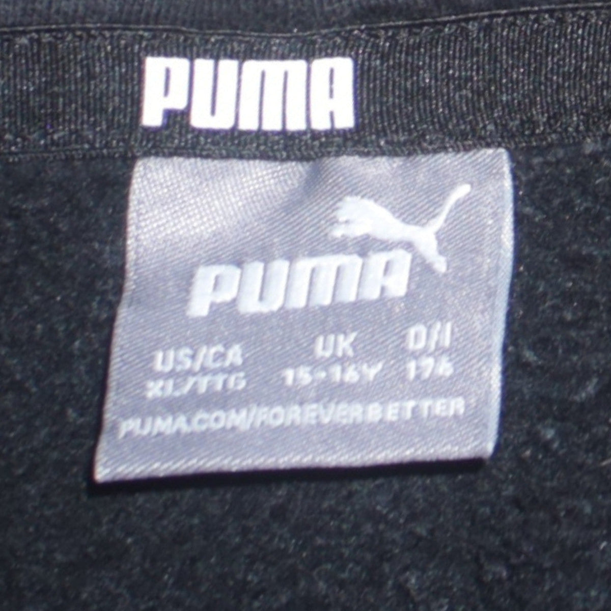 Puma Boys Black Pullover Hoodie 15-16 Years Logo Hooded Sweatshirt