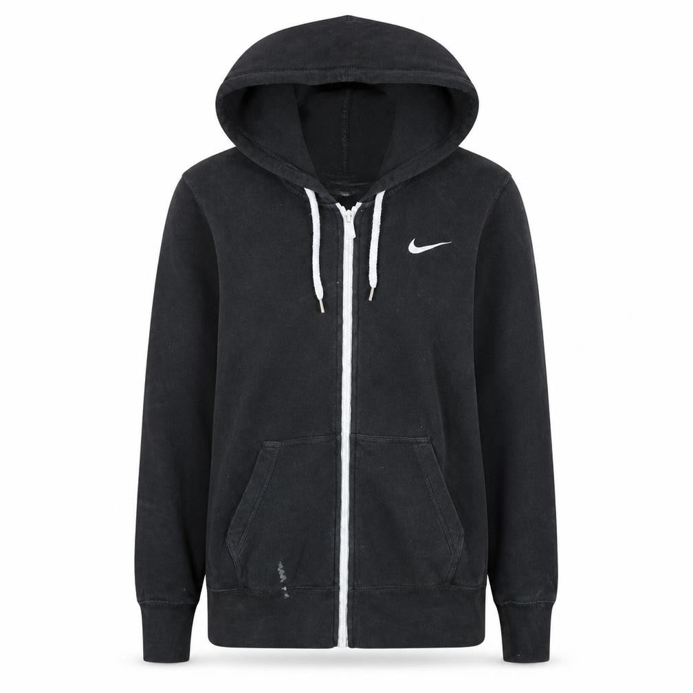 Nike Women's Black Full Zip Hoodie Small Logo Hooded Sweatshirt