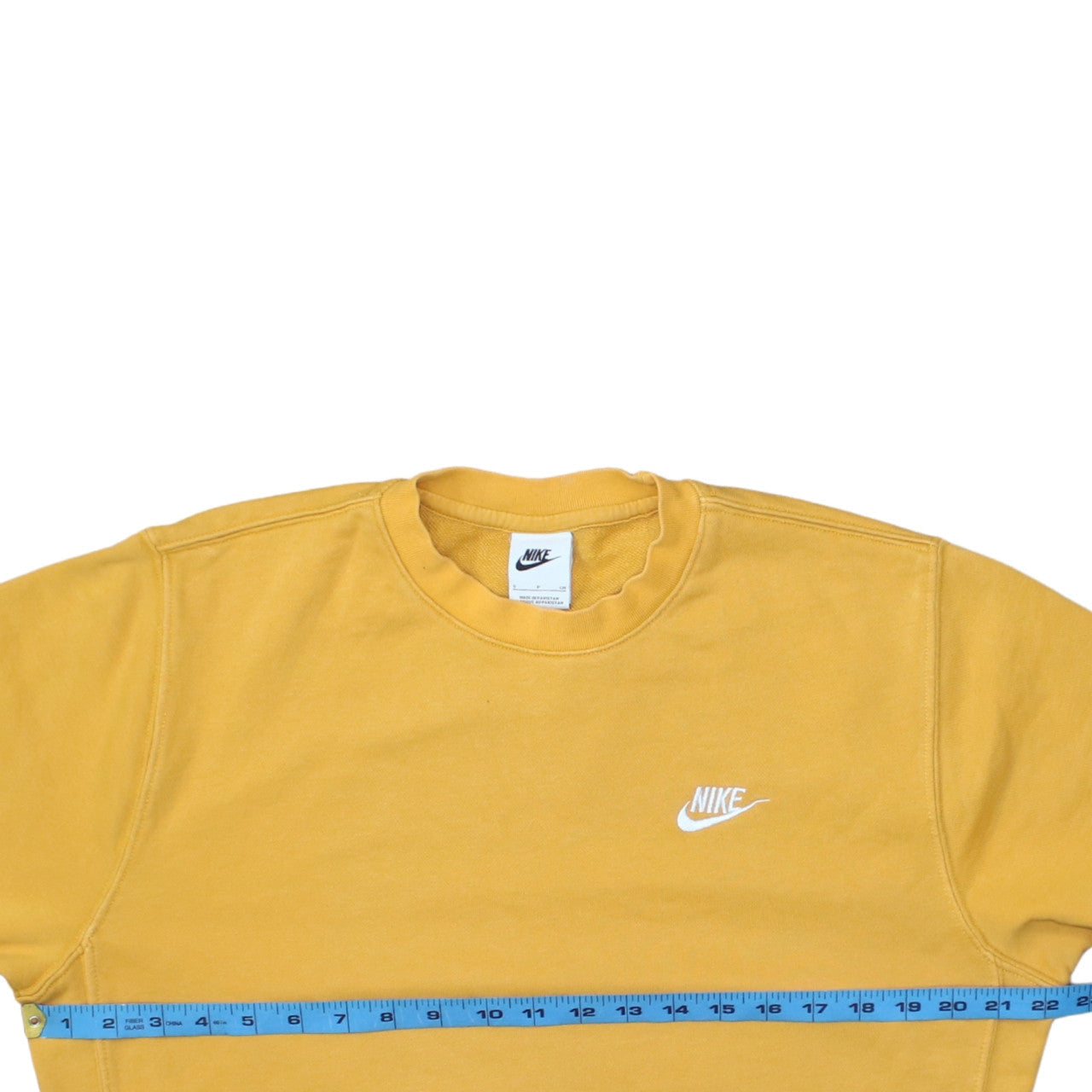 Nike Men's Yellow Crew Neck Pullover Sweatshirt Small Cotton Blend