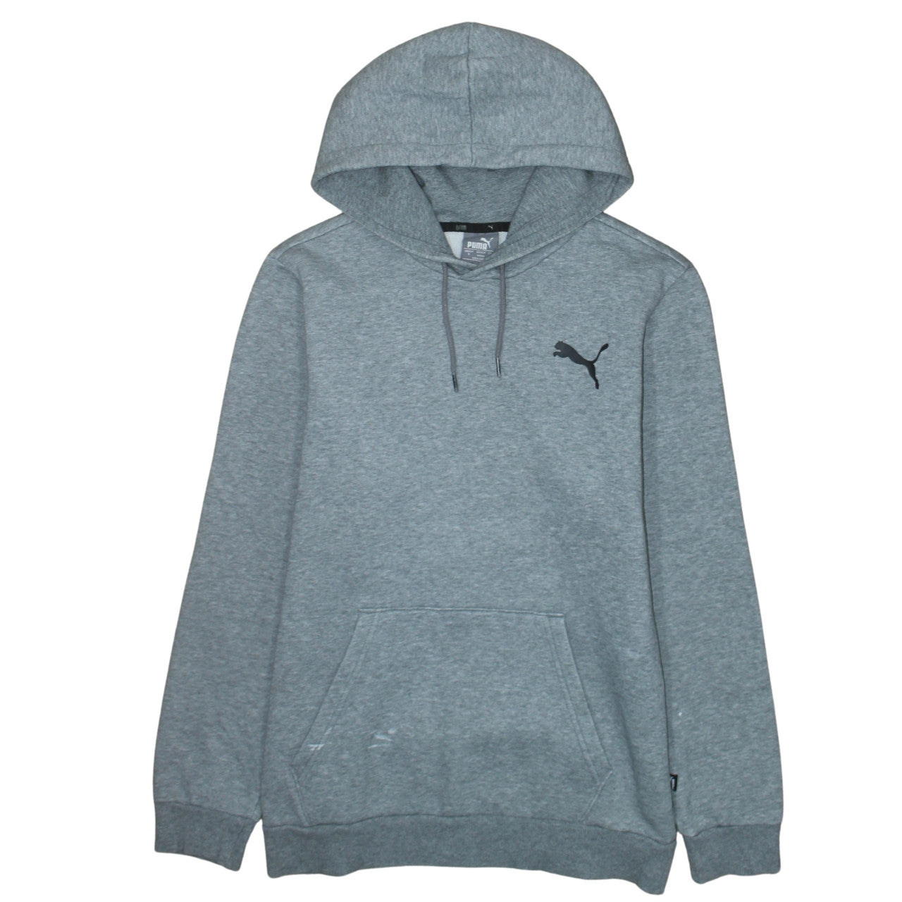 Puma Men's Grey Small Pullover Hoodie Sweatshirt with Logo