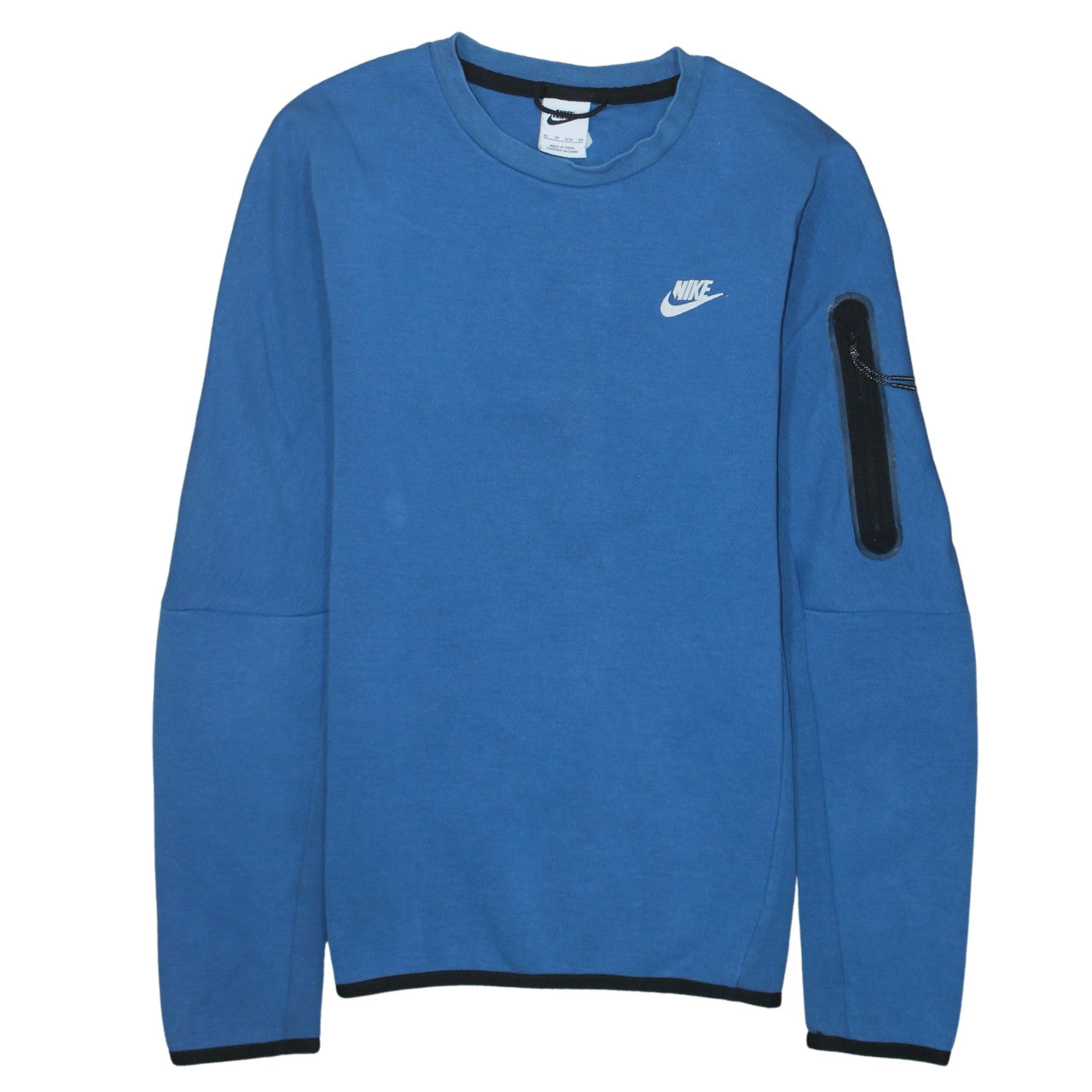 Nike Men Blue XS Crew Neck Pullover Sweatshirt with Zip Pocket