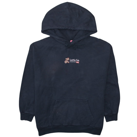 Levi's Blue Vintage Unisex Pullover Hoodie Medium Retro Graphic