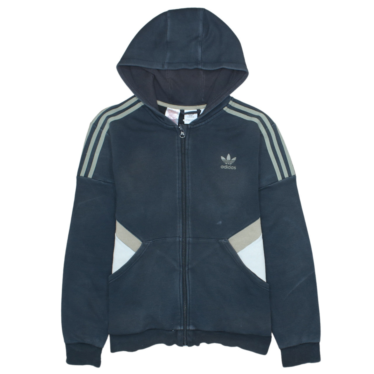 Adidas Boys Black Full Zip Hoodie XL 15-16Y Hooded Sweatshirt
