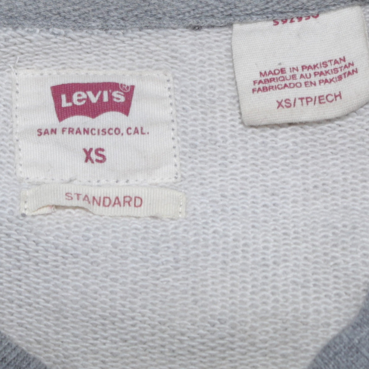 Levi's Men's Grey XS Crew Neck Pullover Sweatshirt