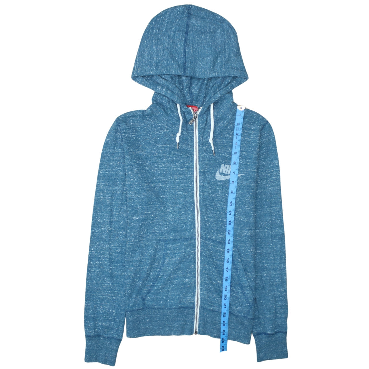 Nike Womens Blue Full Zip Hoodie Size M Cotton Blend Hooded Sweatshirt