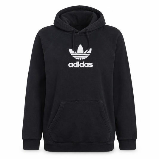 Adidas Women's Black Pullover Hoodie Medium Logo Print Casual