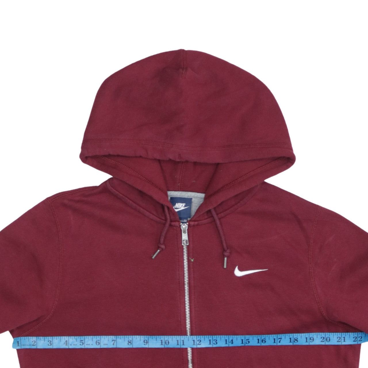 Nike Men Red Full Zip Hoodie S Fleece Lined Sportswear