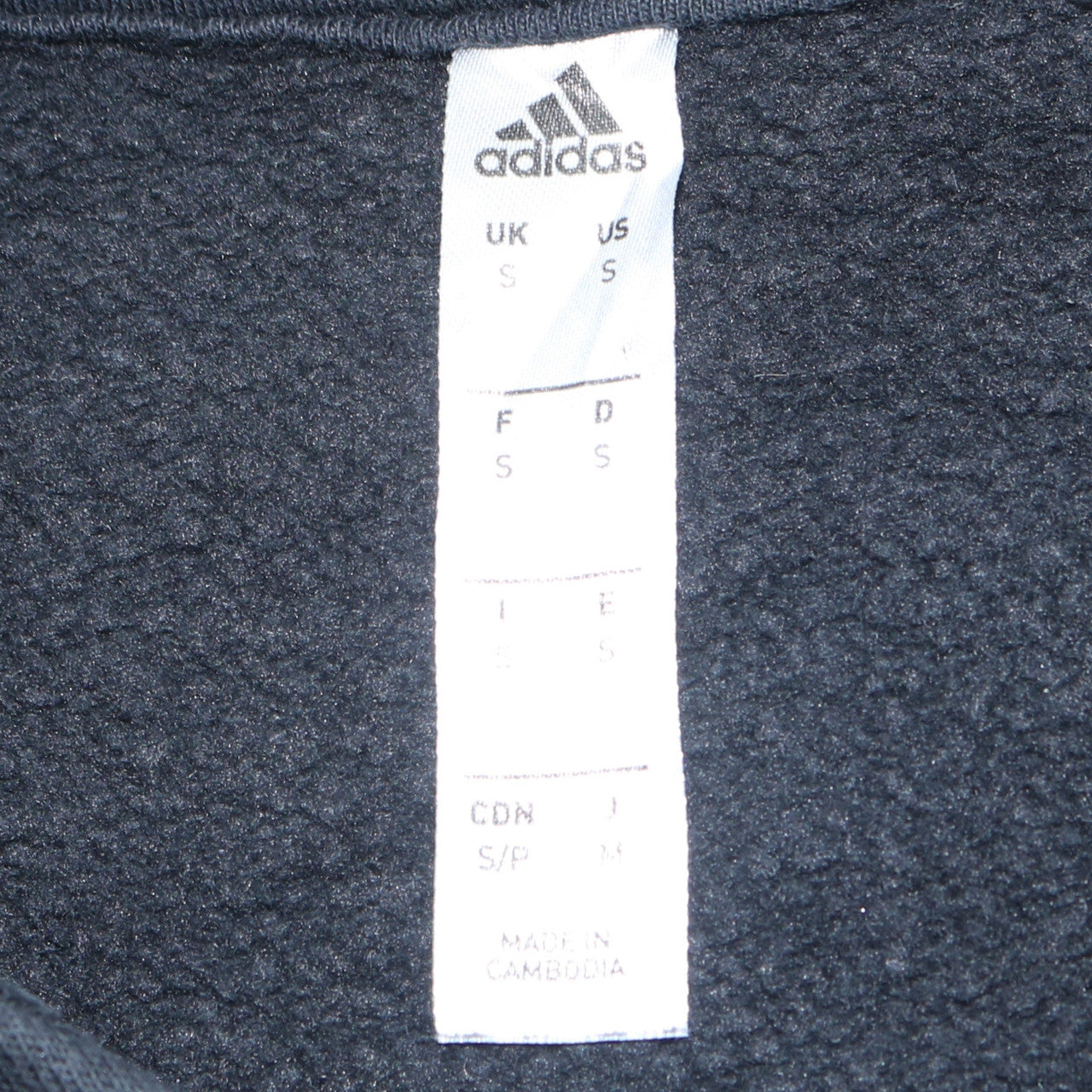 adidas Mens Black Pullover Hoodie Small Sports Fleece Sweatshirt