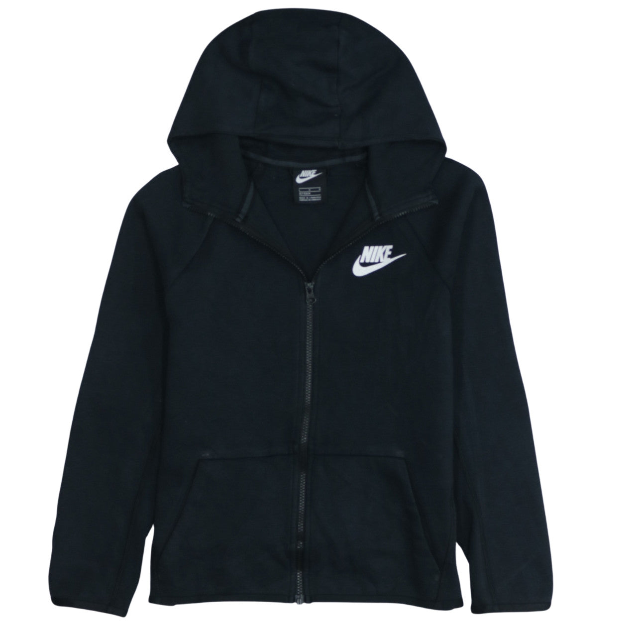 Nike Boys Black Full Zip Hoodie L 147-158cm Cotton Blend