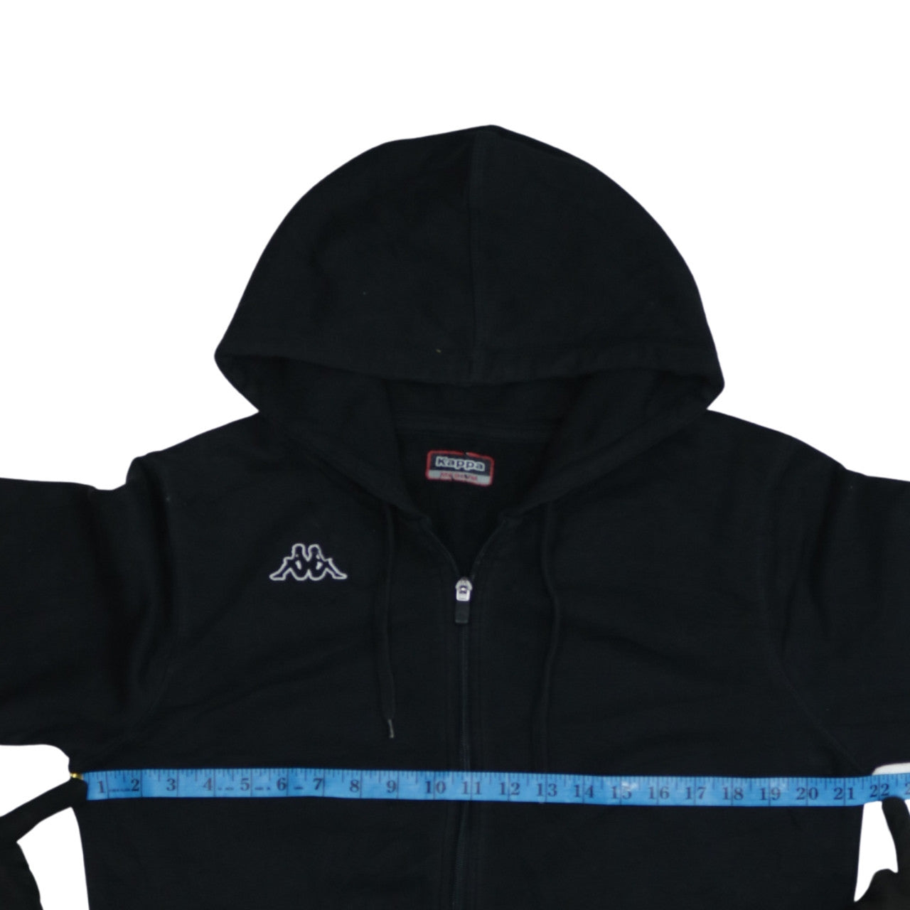 Kappa Women Black Full Zip Hoodie Medium Polyester Cotton