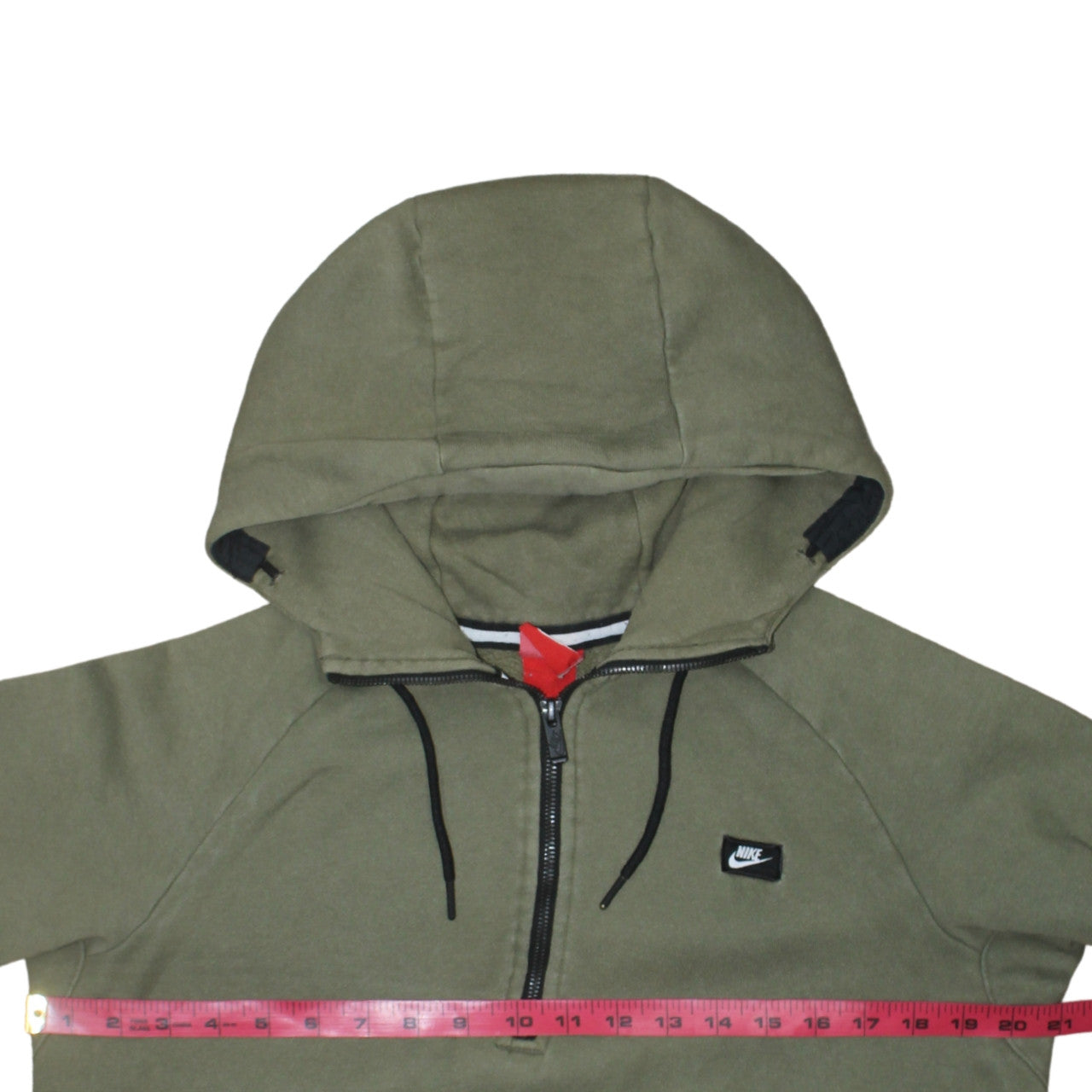 Nike Mens Green 1/4 Zip Hooded Sweatshirt M Regular Fit