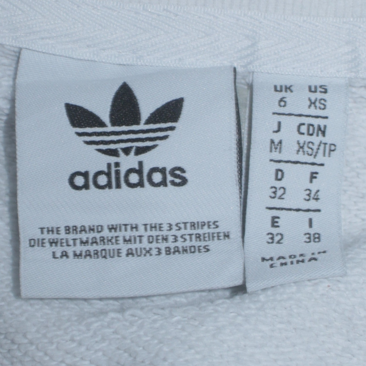 Adidas Womens White Relaxed Fit Crew Neck Logo Sweatshirt XS