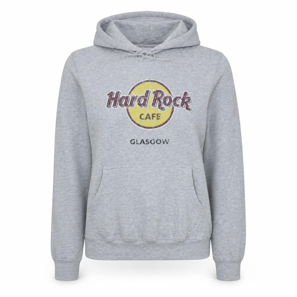 Hard Rock Cafe Glasgow Women's Grey Medium Pullover Hoodie