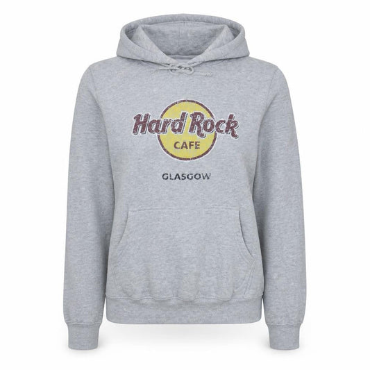 Hard Rock Cafe Glasgow Women's Grey Medium Pullover Hoodie