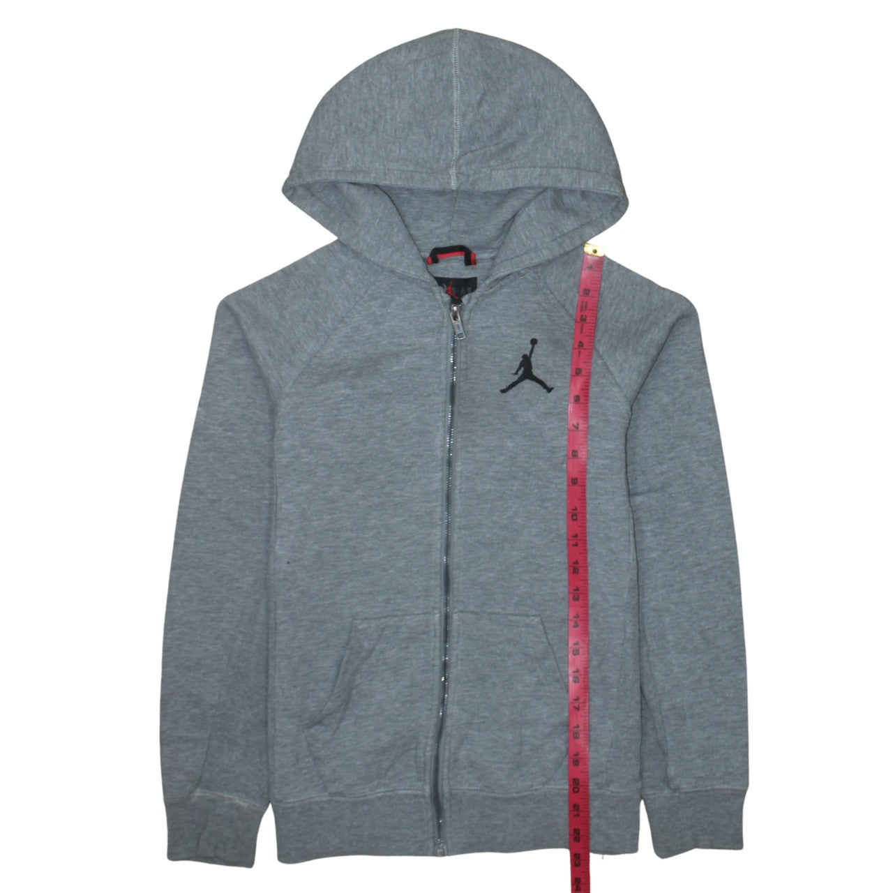Jordan Boys Grey Full Zip Hoodie 12-13 Years Logo Hooded Sweatshirt