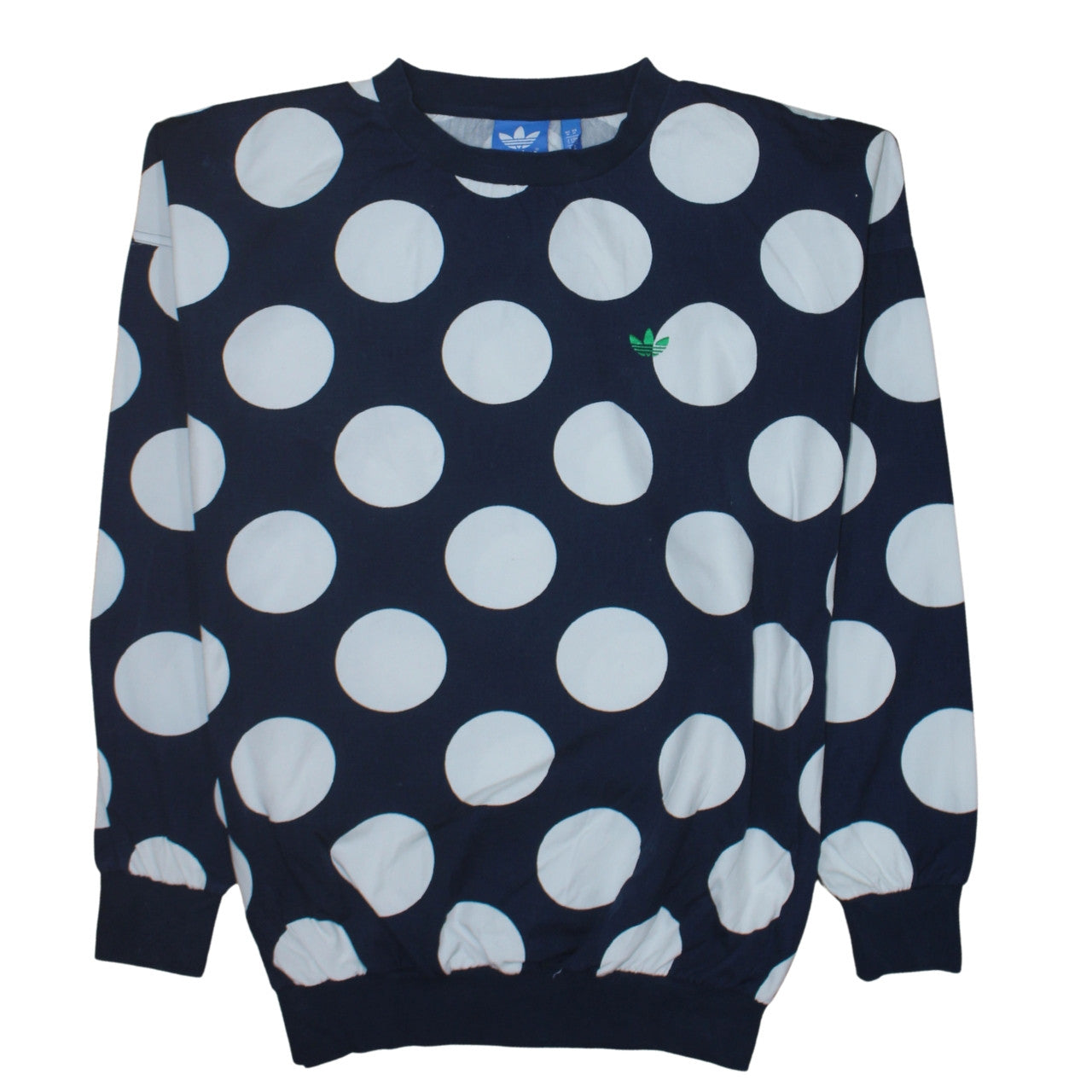 adidas Men's Blue Polka Dot Crew Neck Sweatshirt Size M