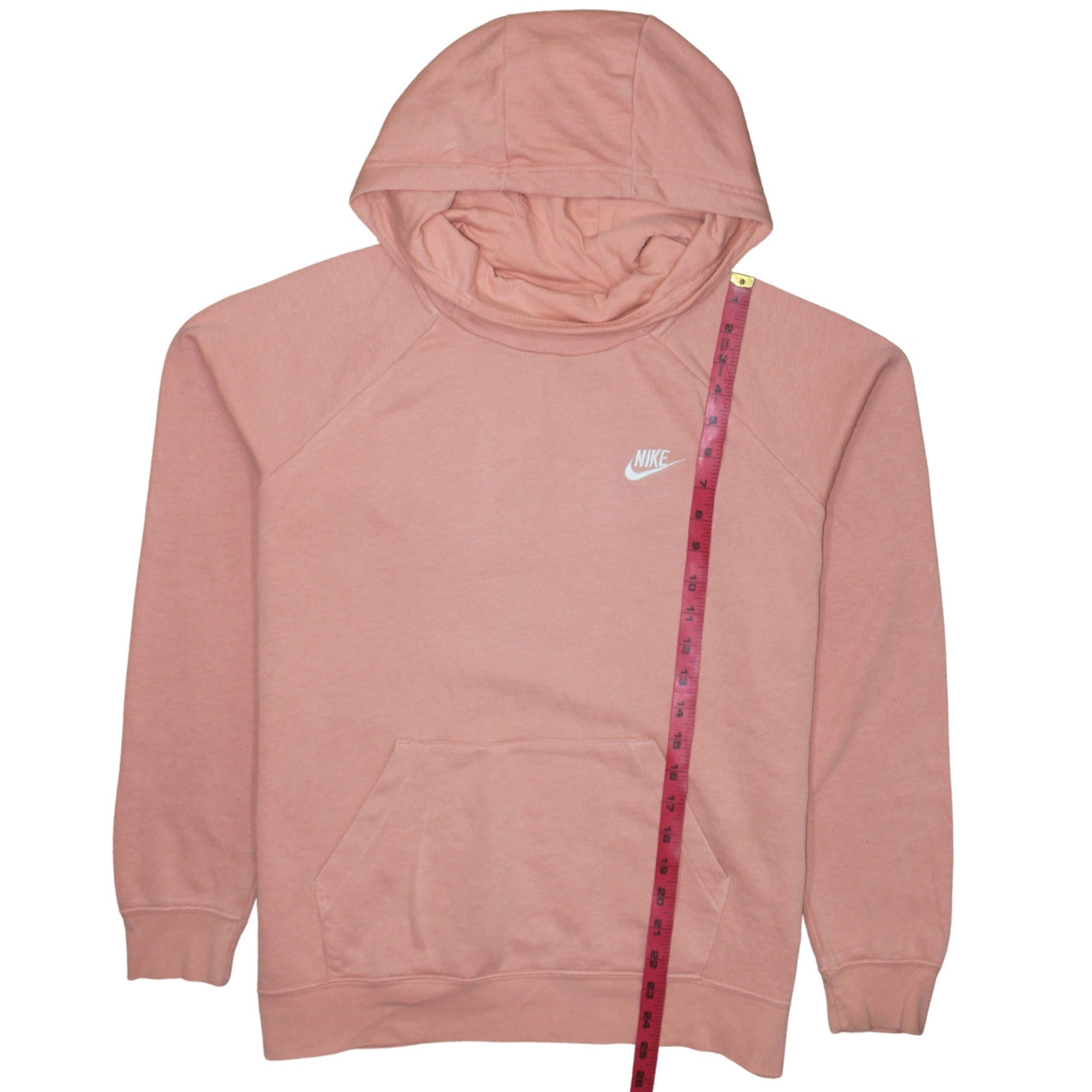 Nike Women Pink Pullover Hoodie Large Cotton Blend Sweatshirt