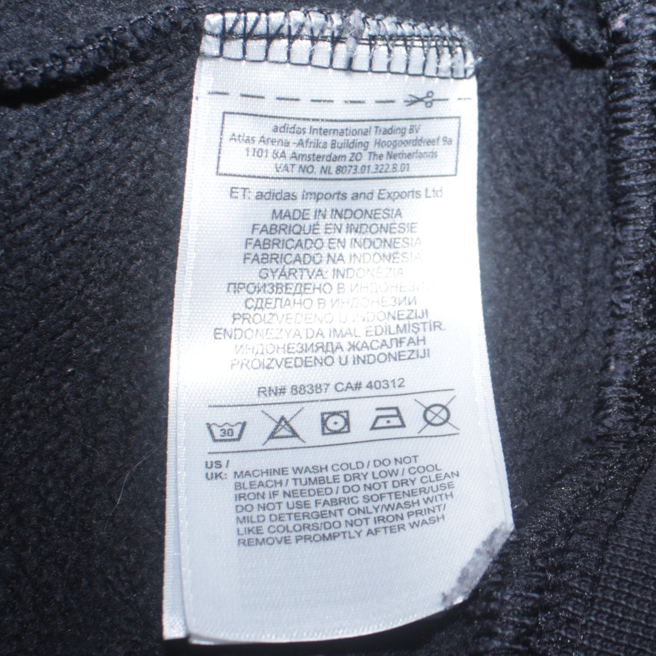 adidas Men's Black Pullover Hoodie M Logo Fleece Sweatshirt
