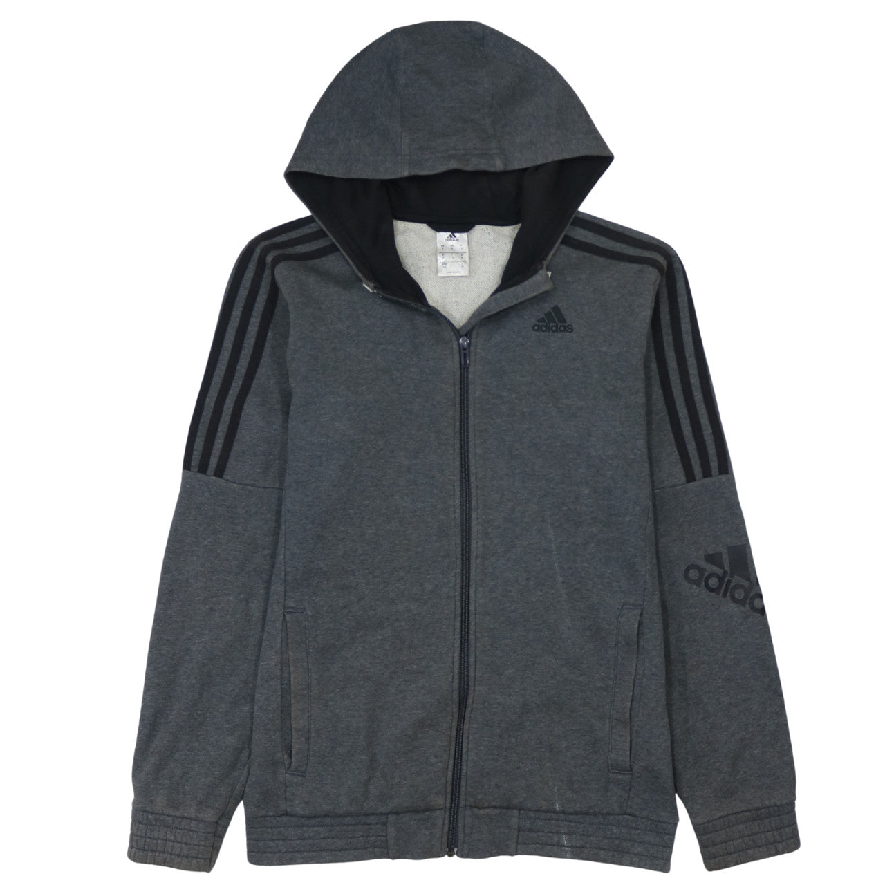 adidas Men's Grey Full Zip Hoodie Small Sportswear Jacket