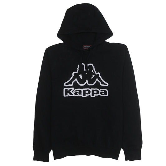 Kappa Men's Black Pullover Hoodie Large Graphic Logo Sportswear