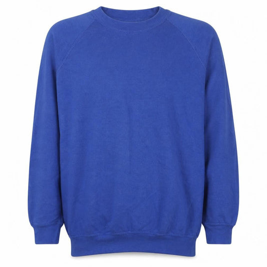Russell Men's Blue Crew Neck Fleece Sweatshirt Medium Pullover