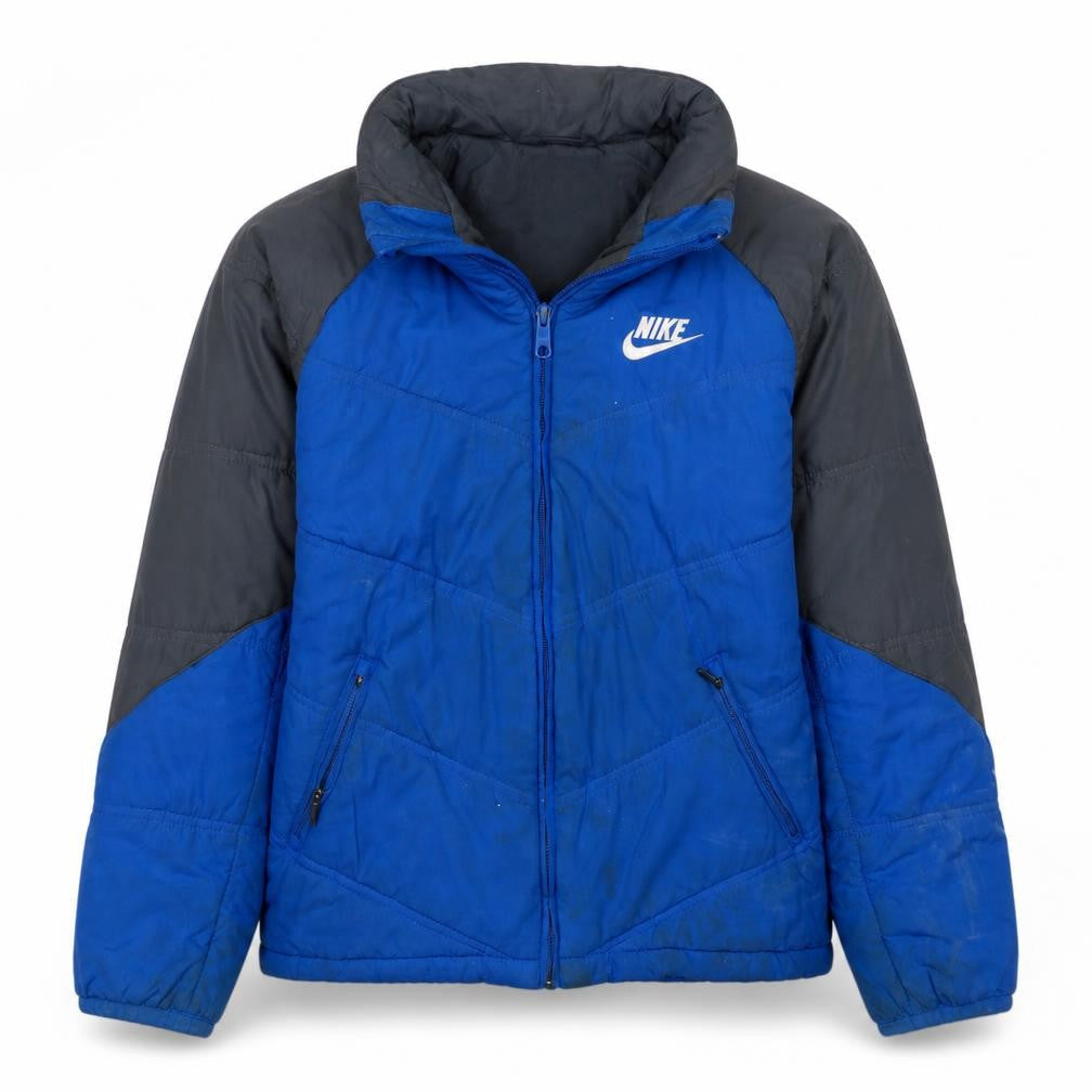 Nike Boys Blue Puffer Jacket 10-12 Years Full Zip Winter Coat