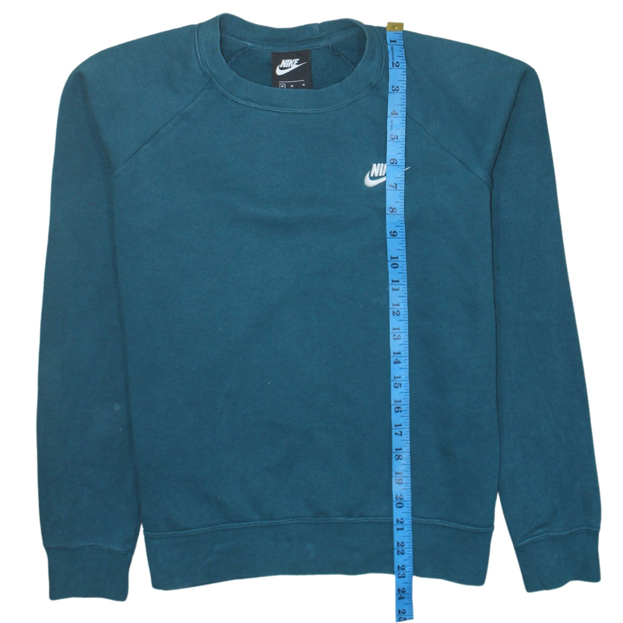Nike Men's Blue Embroidered Logo Crew Neck Pullover Sweatshirt M