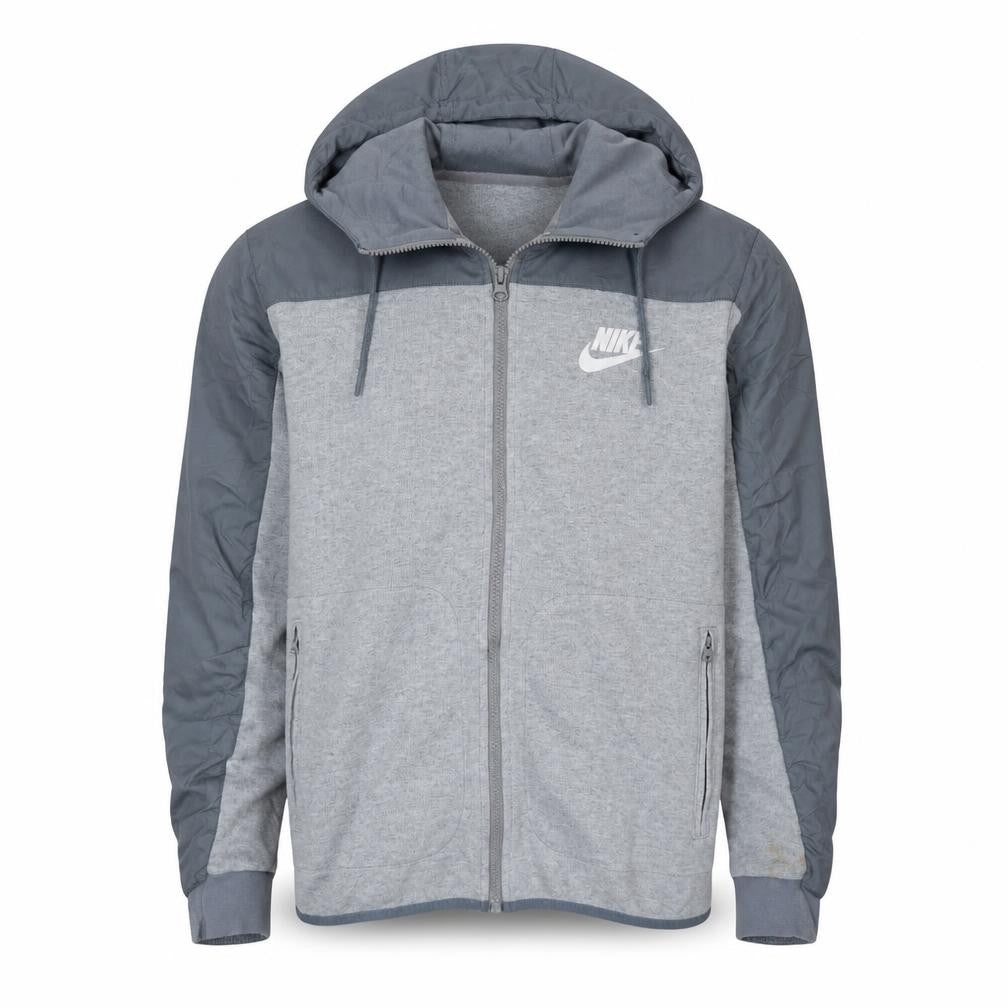 Nike Men's Grey Hooded Full Zip Basic Jacket Size S