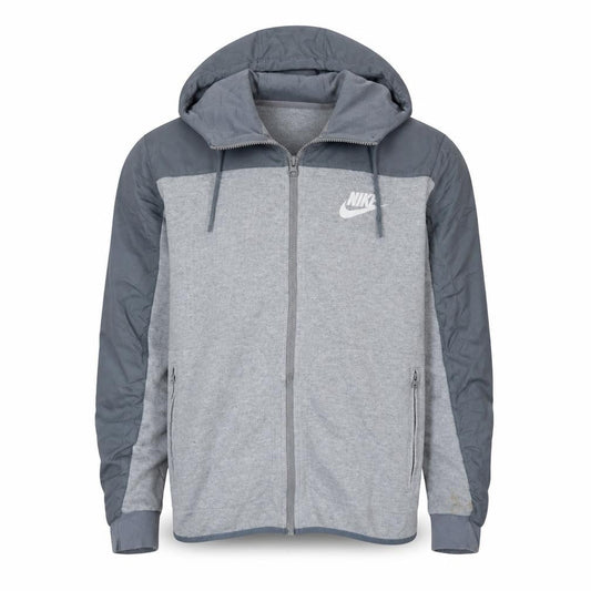 Nike Men's Grey Hooded Full Zip Basic Jacket Size S