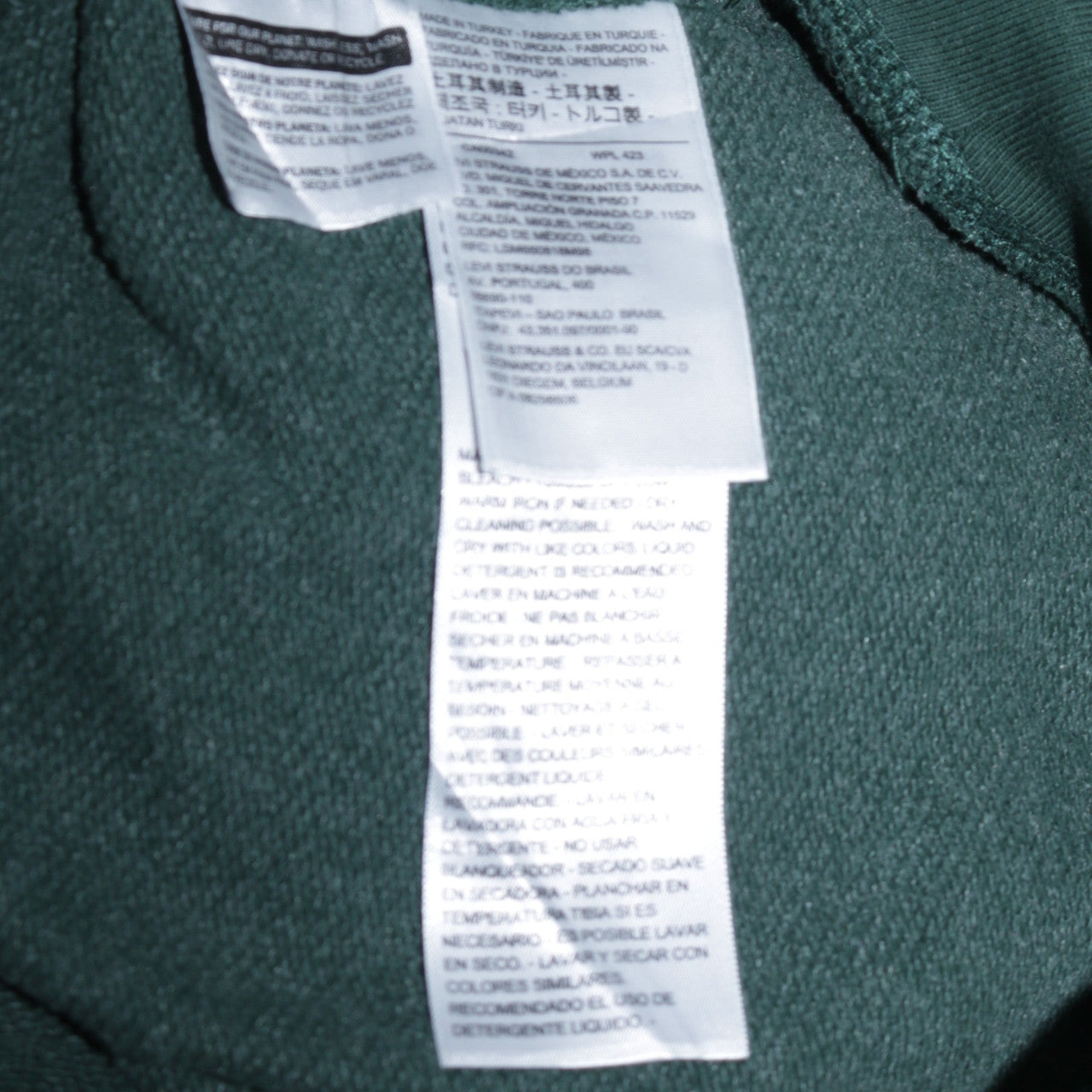 Levi's Men's Green Pullover Logo Hoodie Size S Cotton Blend