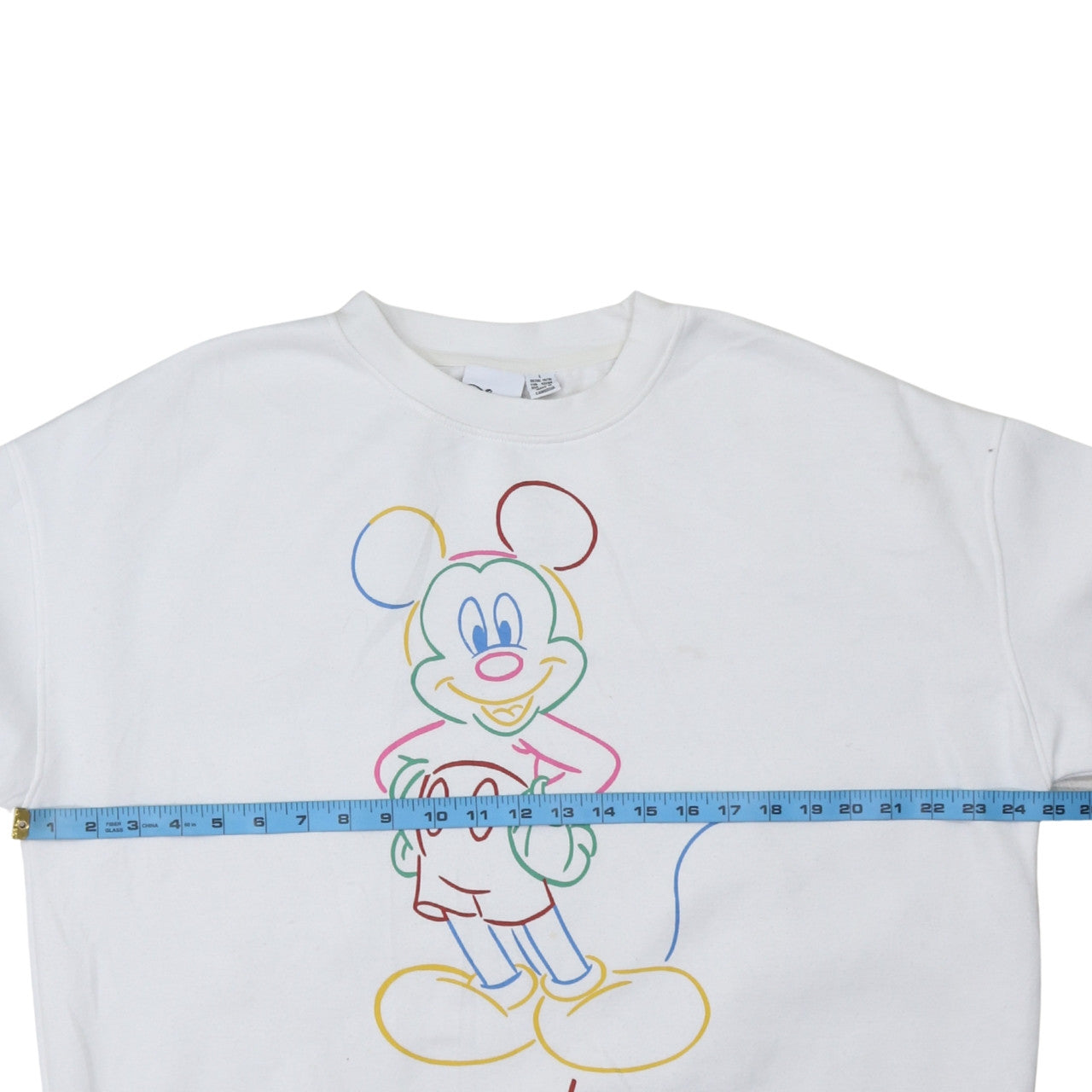 Disney Womens White Mickey Mouse Pullover Sweatshirt Size L 14/16