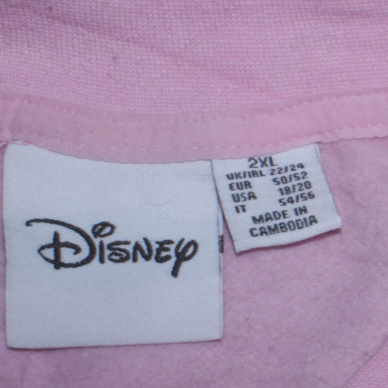 Disney Women Pink Minnie Mouse Print Crew Neck Sweatshirt 2XL