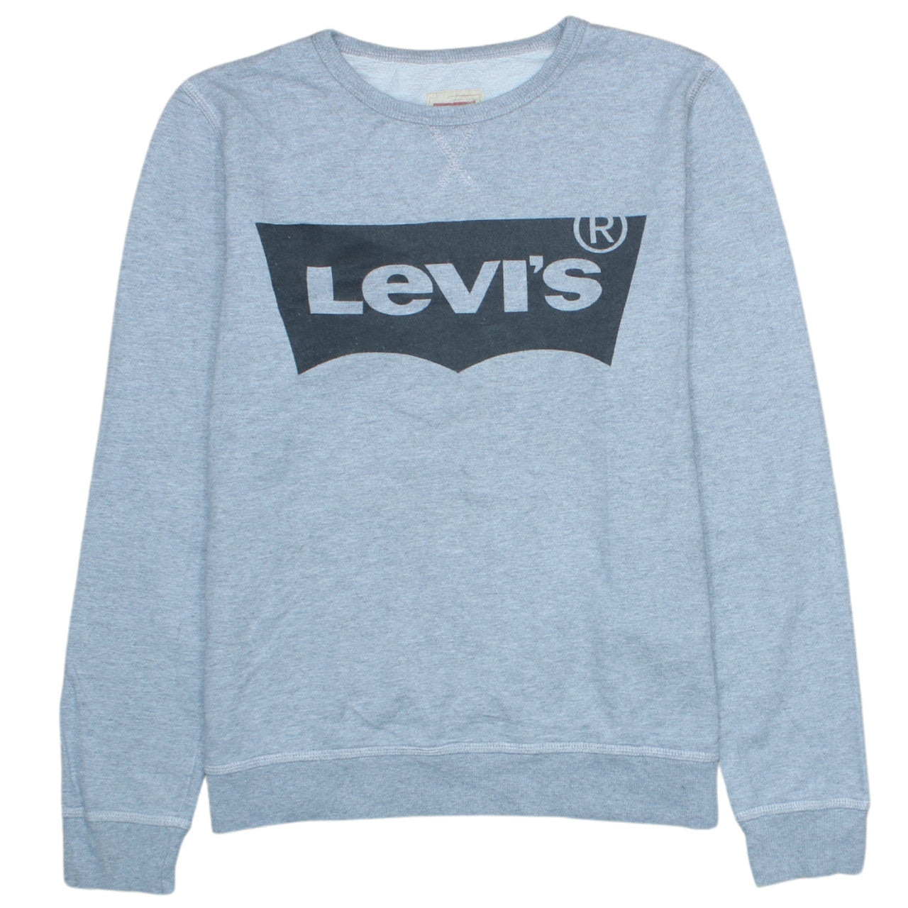 Levi's Women's Grey Logo Crew Neck Pullover Sweatshirt Size 16