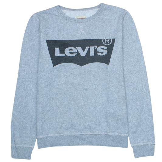 Levi's Women's Grey Logo Crew Neck Pullover Sweatshirt Size 16