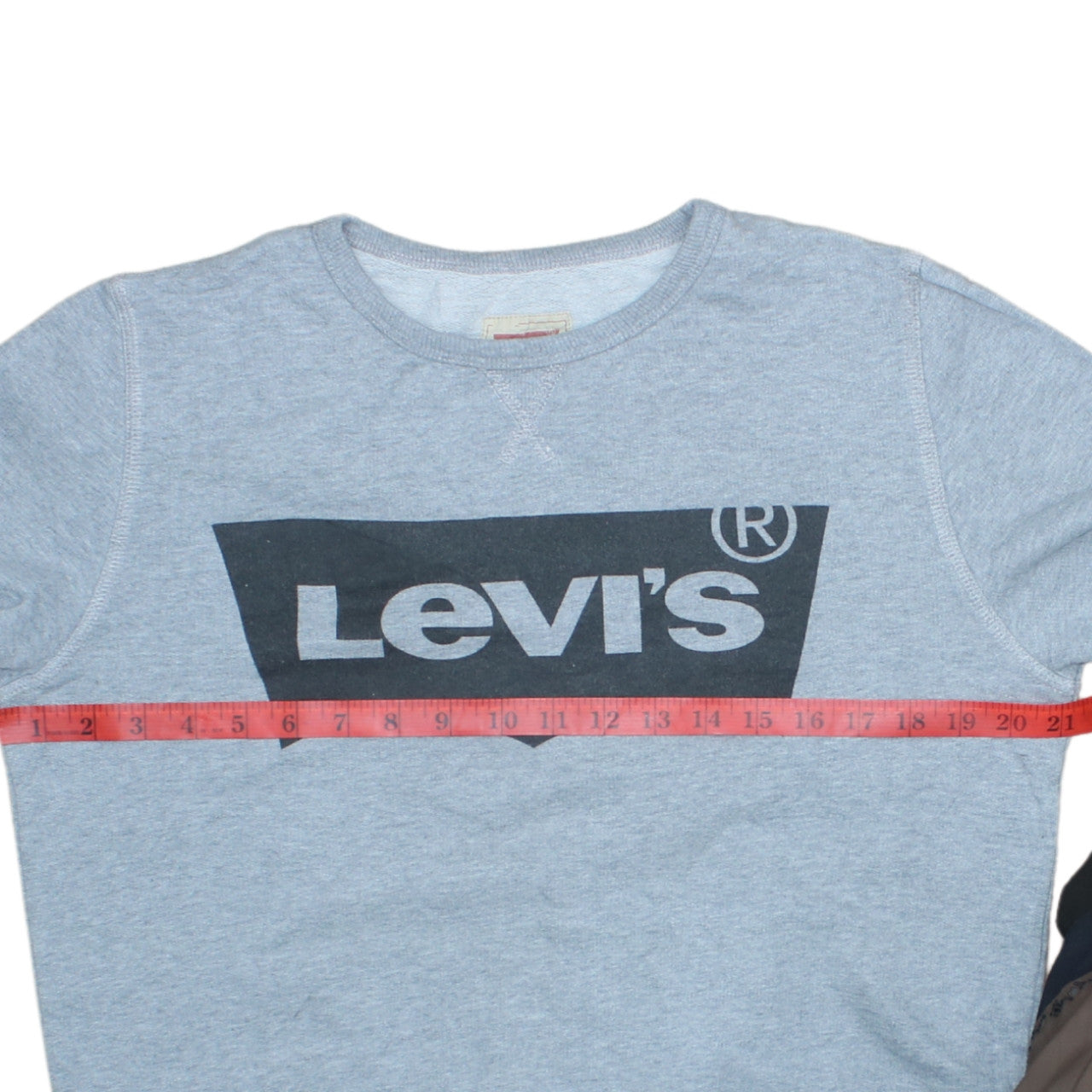 Levi's Women's Grey Logo Crew Neck Pullover Sweatshirt Size 16