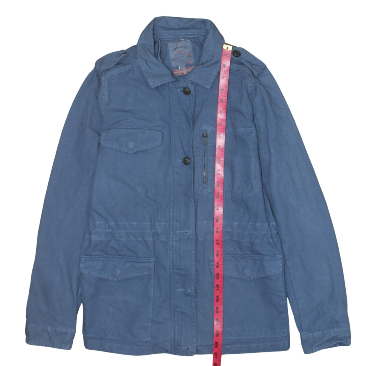 Fat Face Women's Blue Cotton Military Jacket Size 12