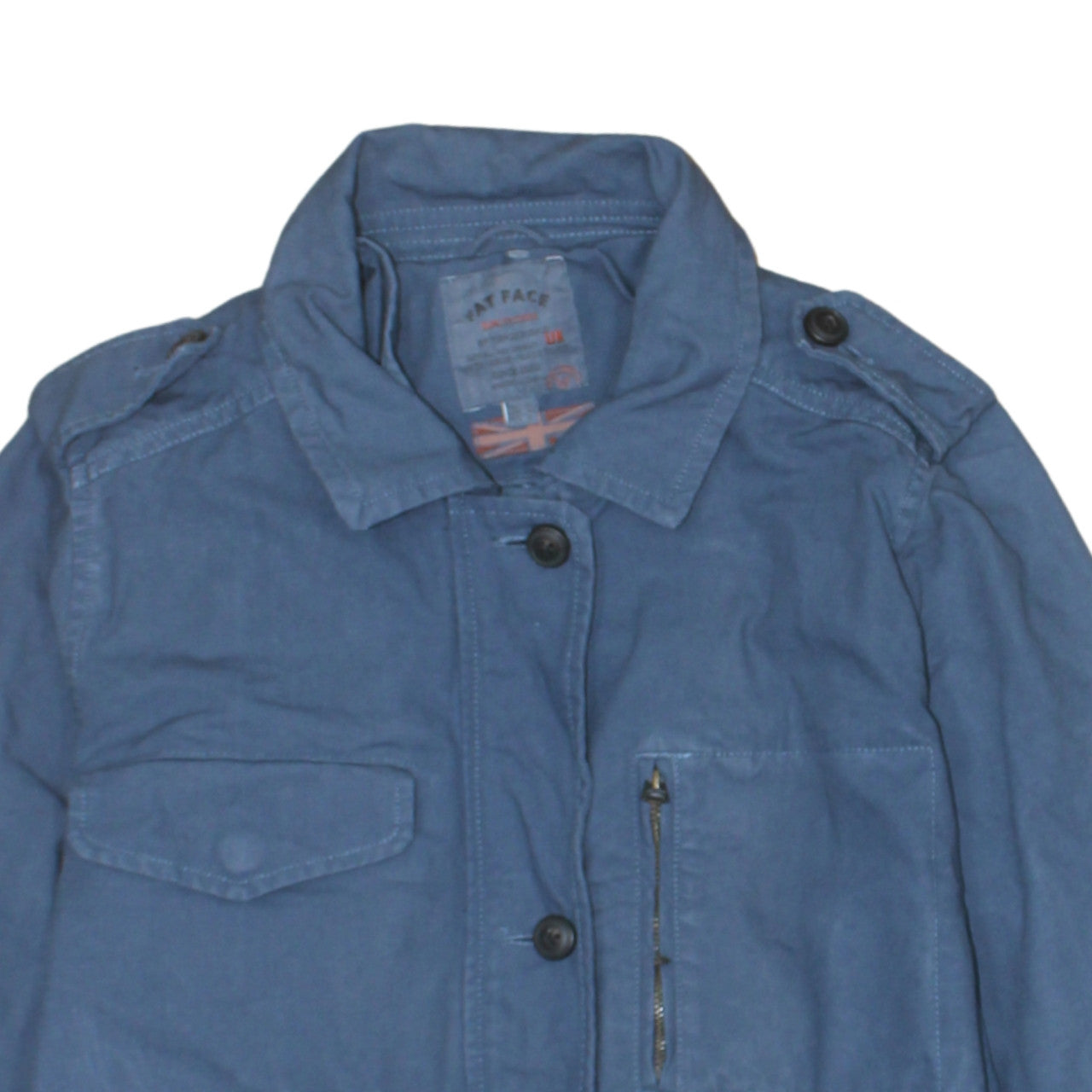 Fat Face Women's Blue Cotton Military Jacket Size 12