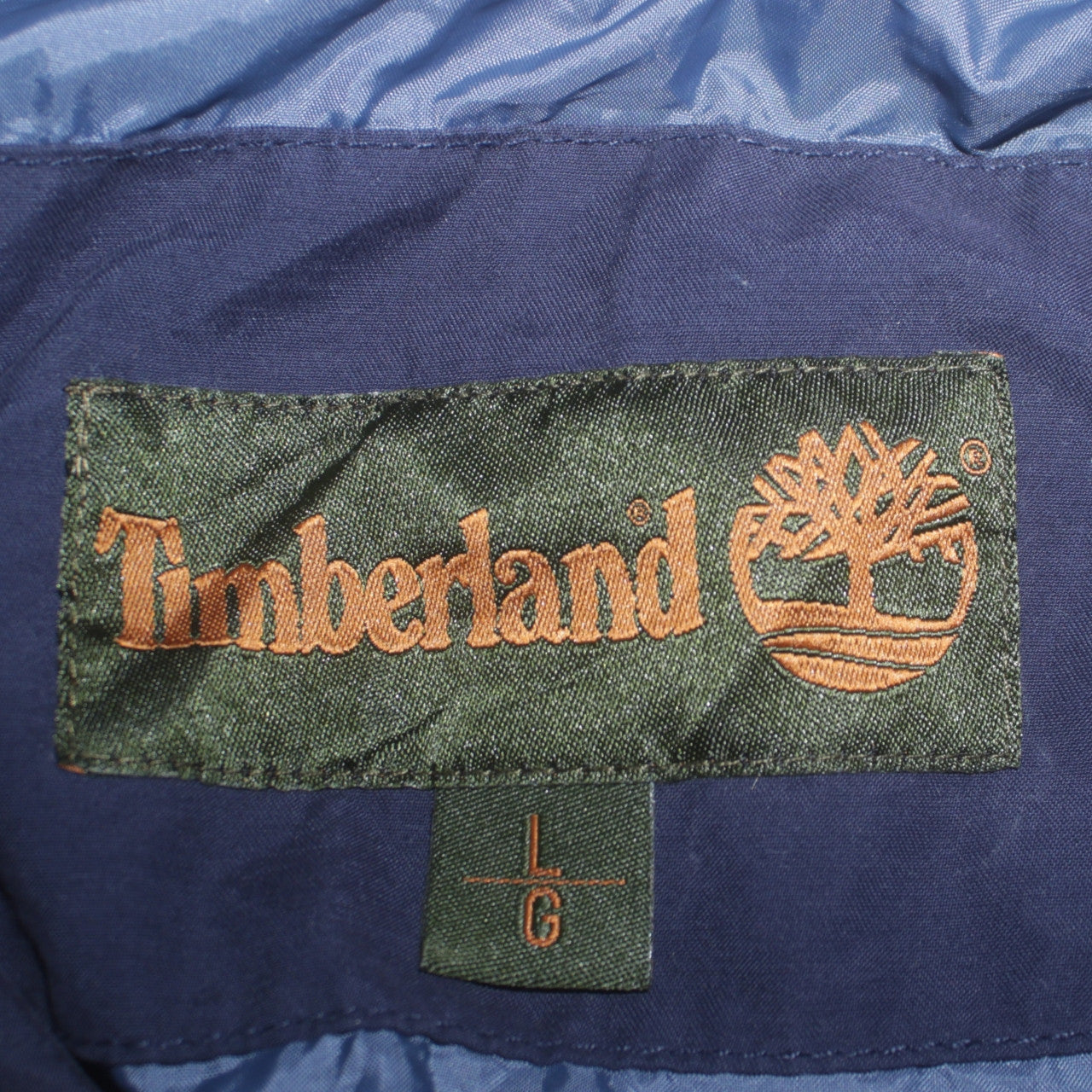 Timberland Men Blue L Parka Jacket Cotton Nylon Blend Outdoor