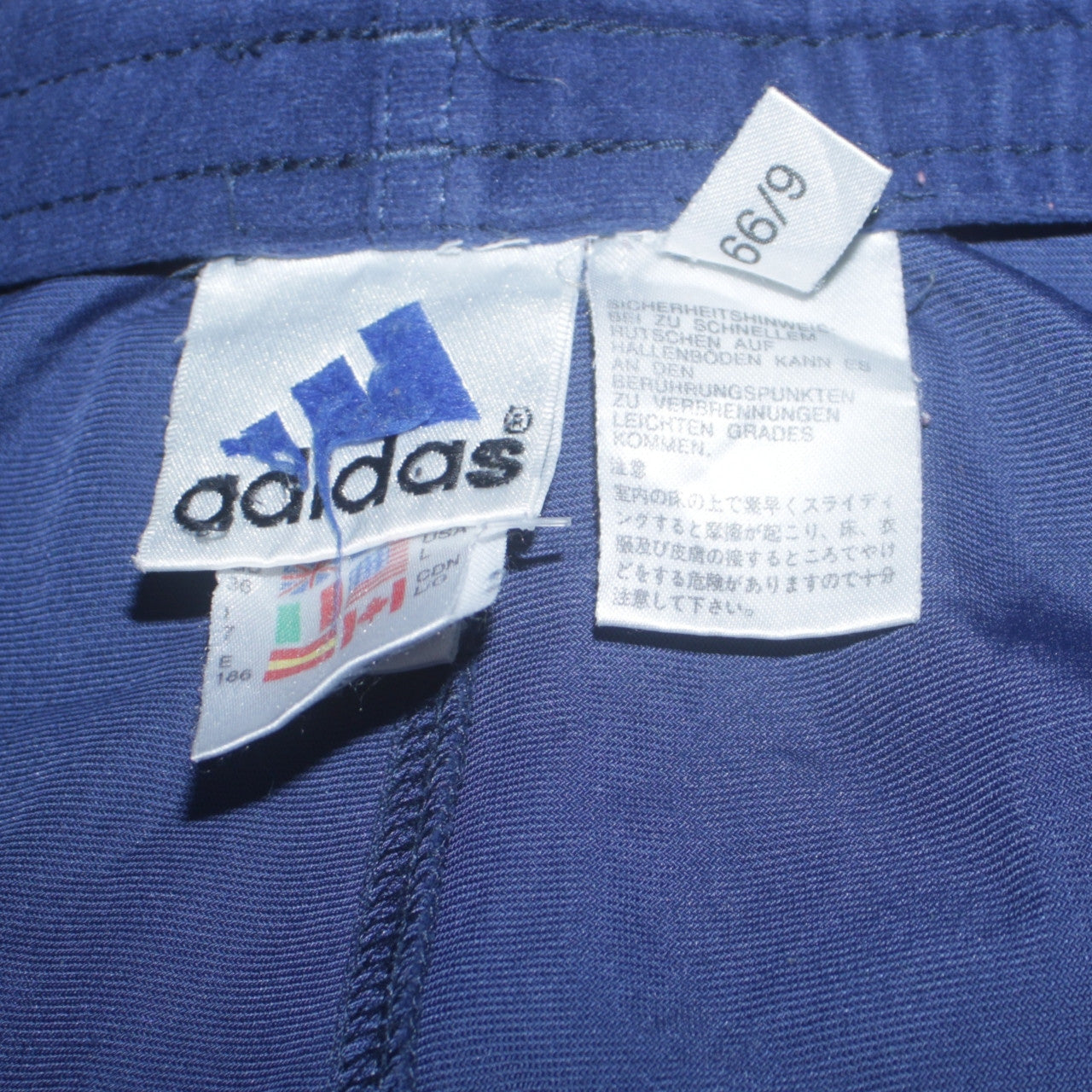 adidas Men Blue Jogger Track Pants L Fleece Tapered Fit Zip Pocket