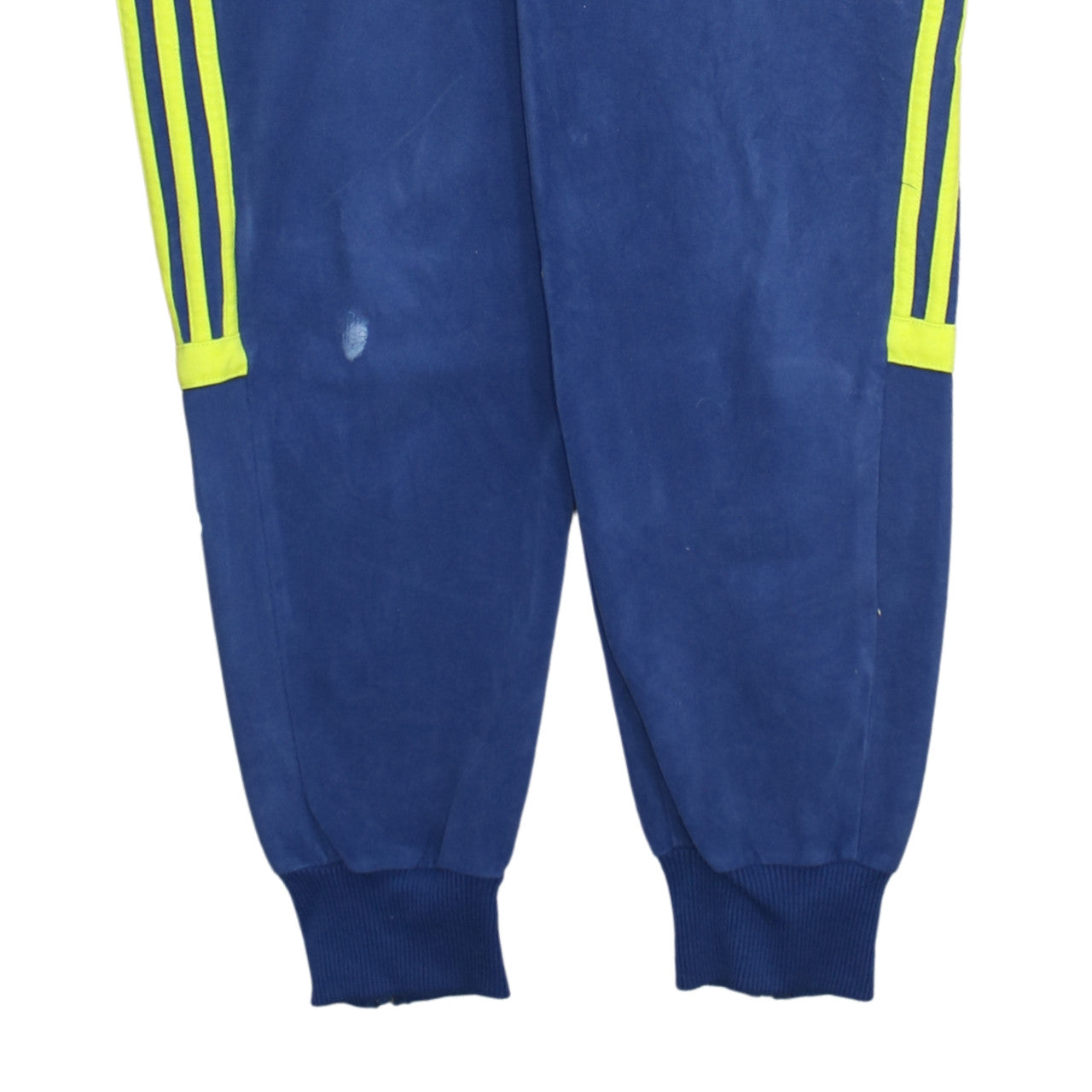 adidas Men Blue Jogger Track Pants L Fleece Tapered Fit Zip Pocket