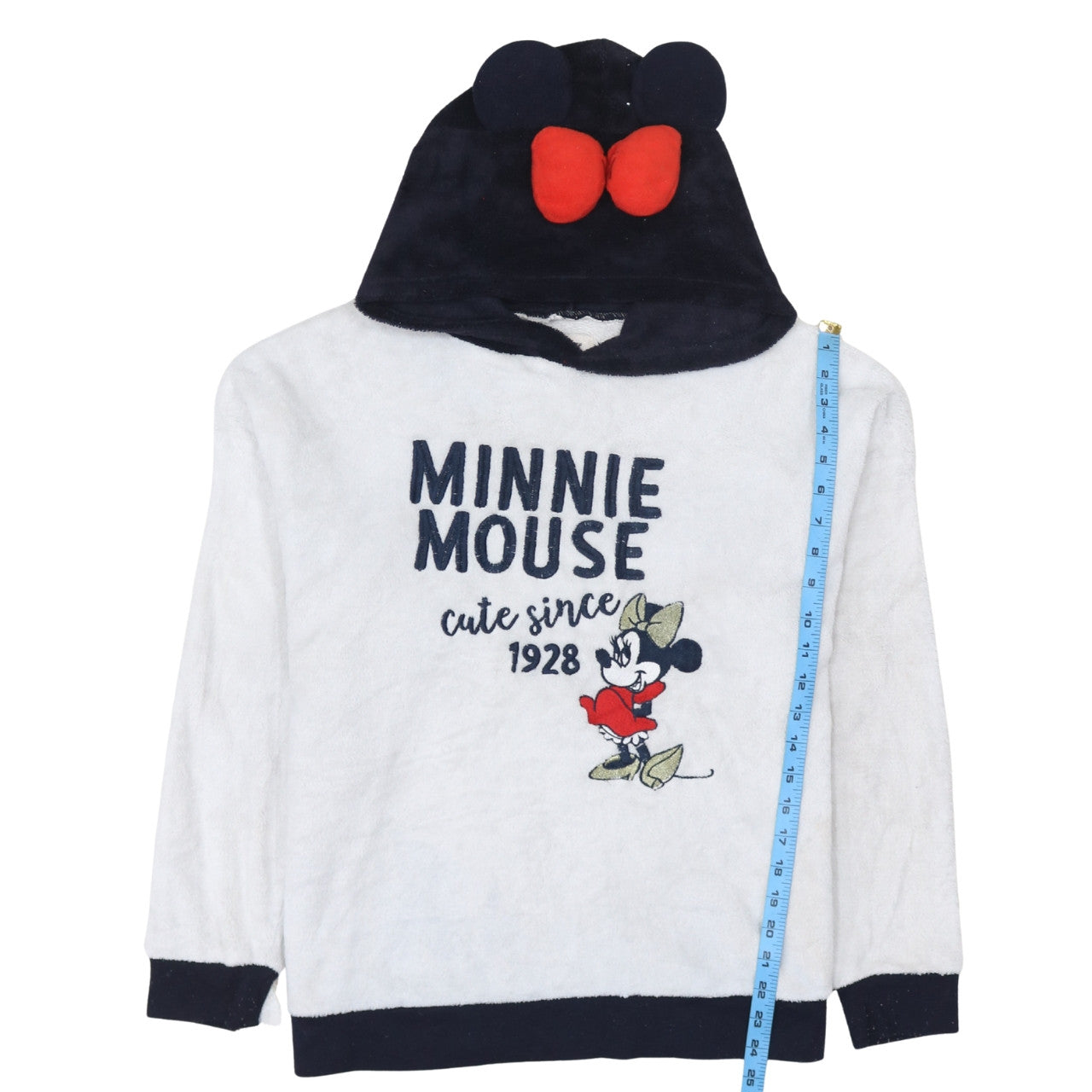 Disney Women’s White Minnie Mouse Fleece Hoodie Size L 14-16