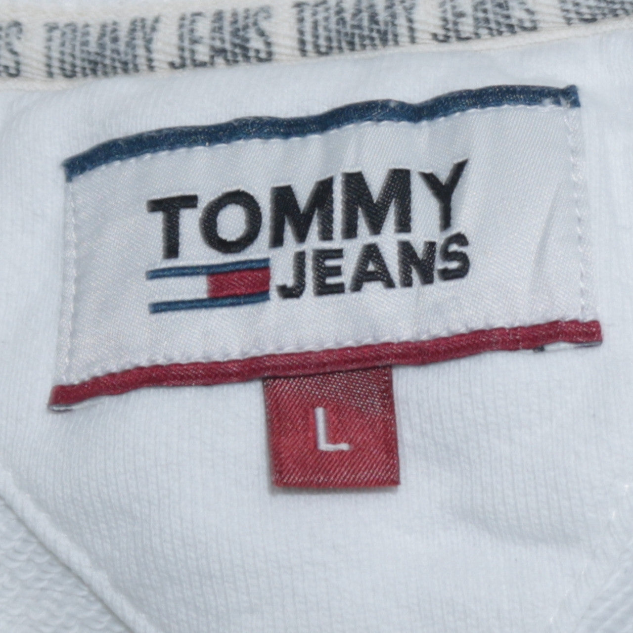 Tommy Jeans Men's White Logo Crew Neck Sweatshirt Size L