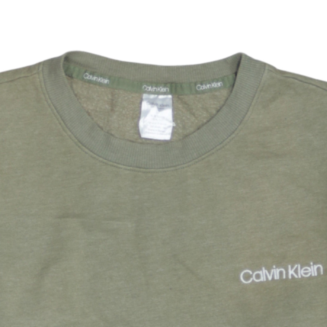 Calvin Klein Men's Green Logo Crew Neck Sweatshirt Size M